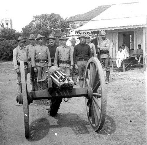 American outpost at the causeway separating san roque and mainland cavite province