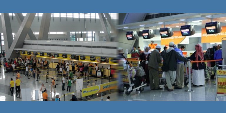 Departure lobby and check-in counters