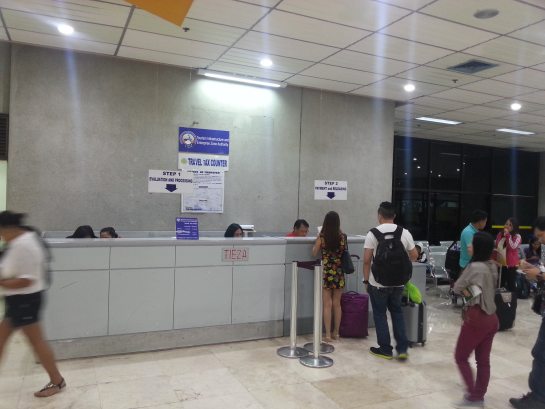 Travel tax counter in Cebu-Mactan Travel tax counter in Cebu-Mactan